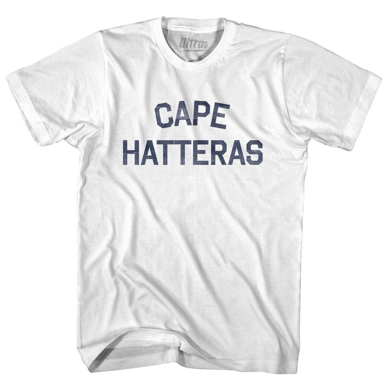North Carolina Cape Hatteras Womens Cotton Junior Cut Vintage T-shirt - White
