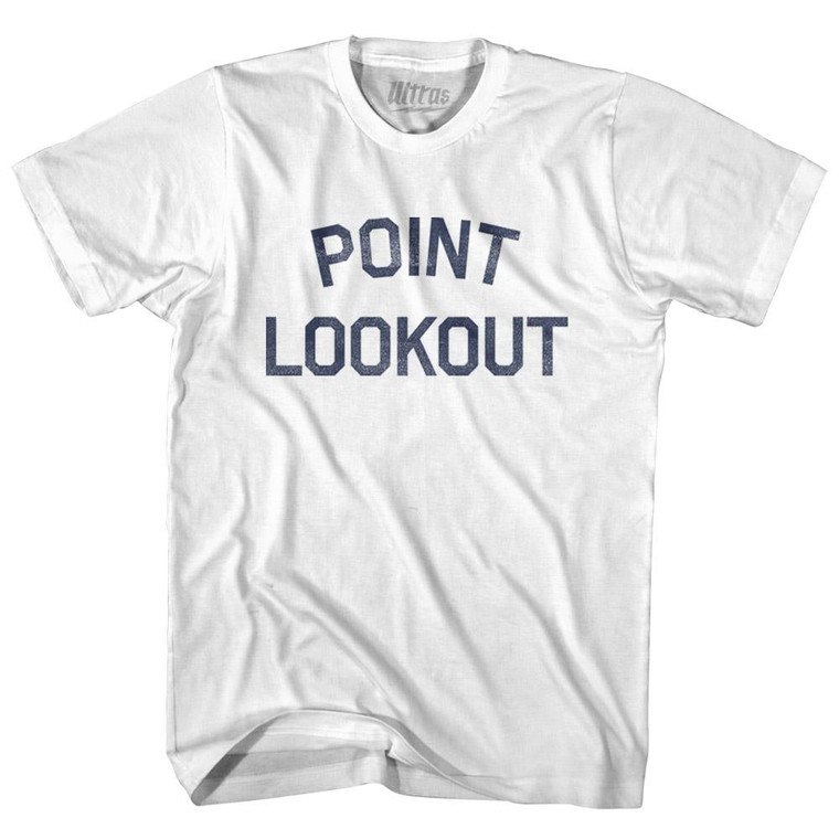 New York Point Lookout Womens Cotton Junior Cut Vintage T-shirt - White