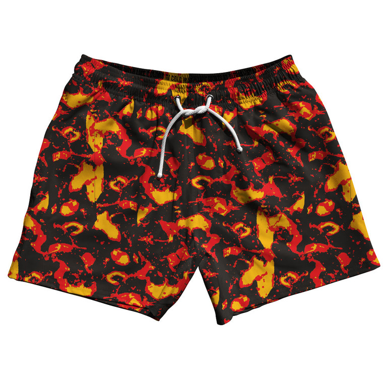 Volcano Lava 5" Swim Shorts Made in USA - Orange