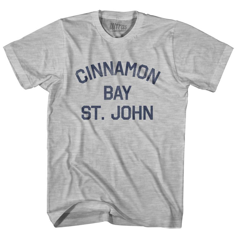 U.S. Virgin Islands Cinnamon Bay, St. John Adult Cotton Vintage T-Shirt - Grey Heather