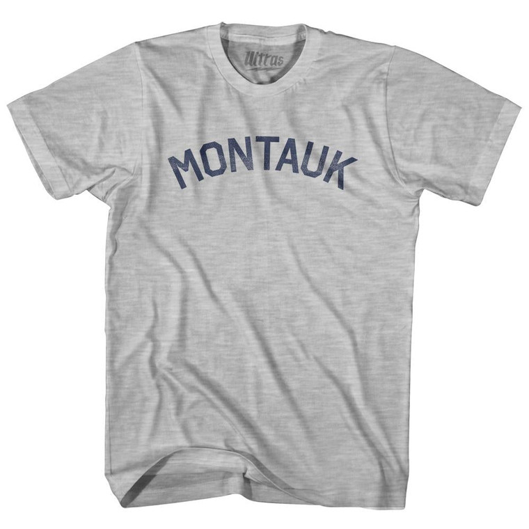 New York Montauk Adult Cotton Vintage T-Shirt - Grey Heather