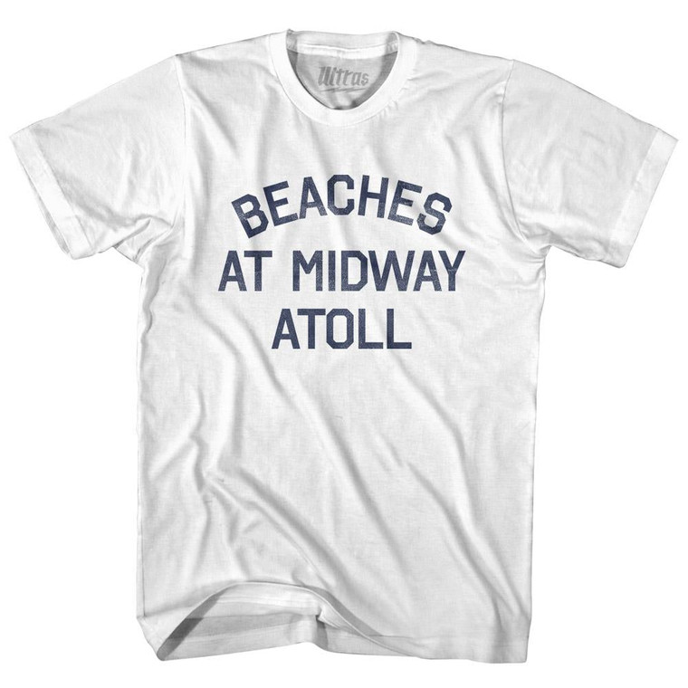 U.S. Minor Outlying Islands Beaches at Midway Atoll Adult Cotton Vintage T-shirt - White