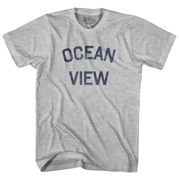 Virginia Ocean View Adult Cotton Vintage T-Shirt - Grey Heather