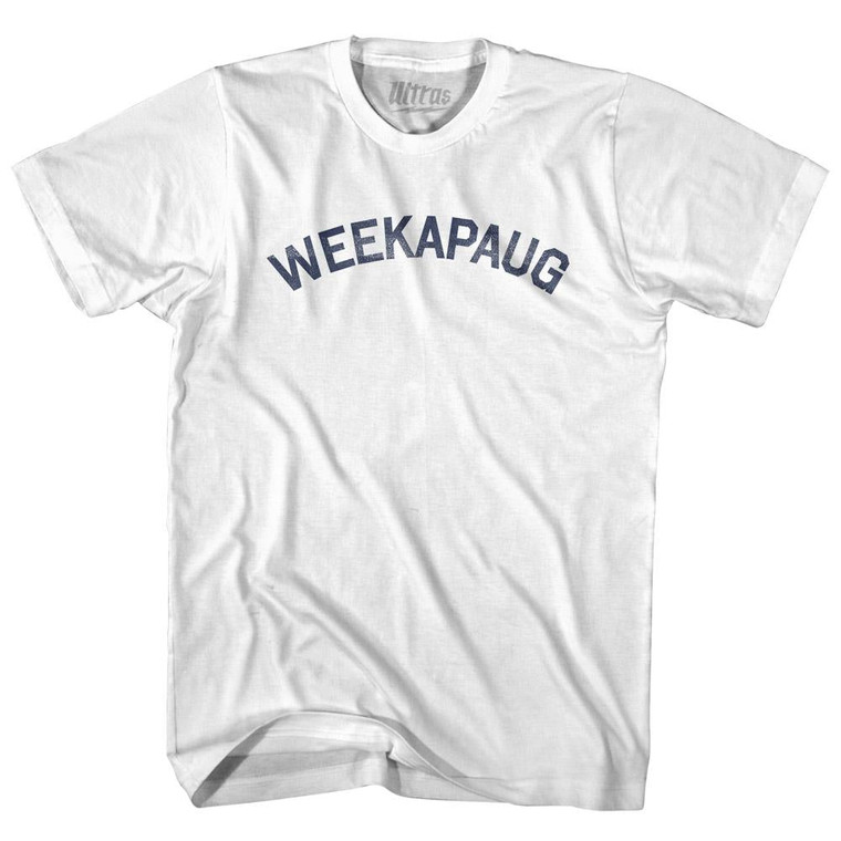 Rhode Island Weekapaug Adult Cotton Vintage T-shirt - White