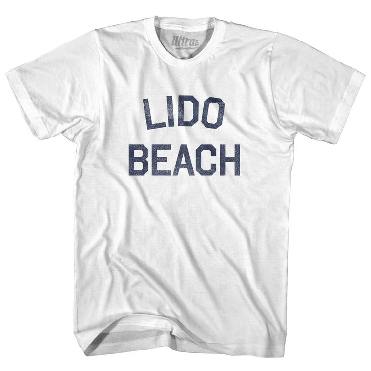 New York Lido Beach Adult Cotton Vintage T-shirt - White