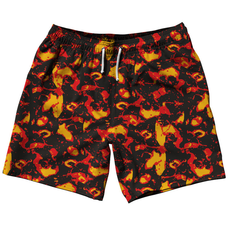 Volcano Lava 7.5" Swim Shorts Made in USA - Orange