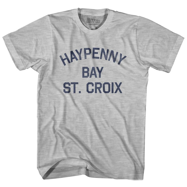 U.S. Virgin Islands Haypenny Bay, St. Croix Adult Cotton Vintage T-Shirt - Grey Heather