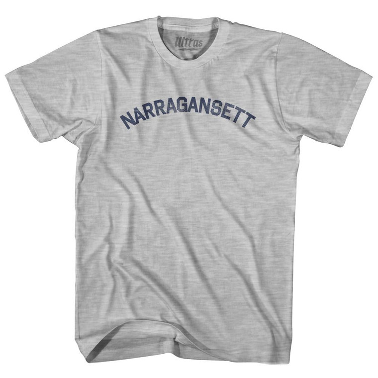 Rhode Island Narragansett Adult Cotton Vintage T-Shirt - Grey Heather