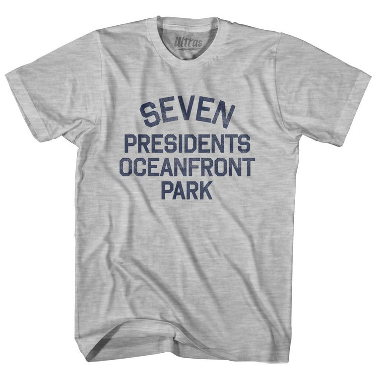 New Jersey Seven Presidents Oceanfront Park Womens Cotton Junior Cut Vintage T-Shirt - Grey Heather