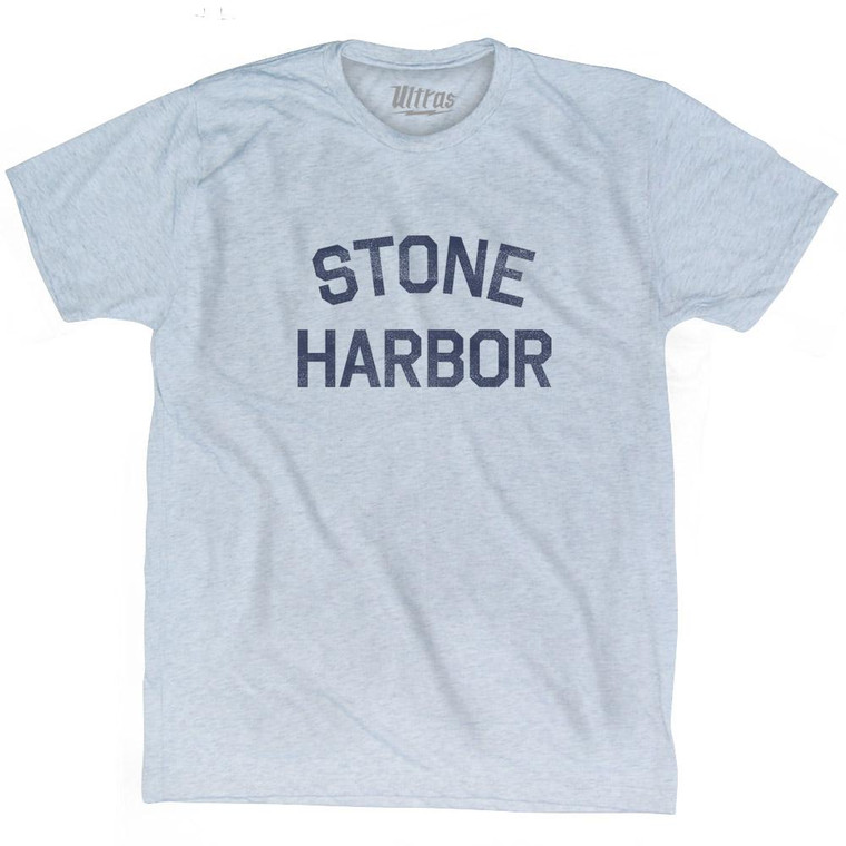 New Jersey Stone Harbor Adult Tri-Blend Vintage T-Shirt - Athletic White