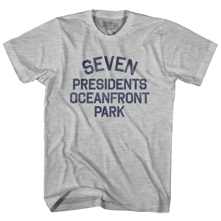 New Jersey Seven Presidents Oceanfront Park Adult Cotton Vintage T-Shirt - Grey Heather