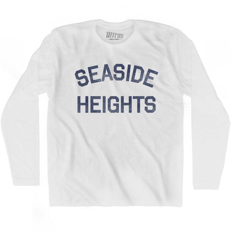 New Jersey Seaside Heights Adult Cotton Long Sleeve Vintage T-shirt - White