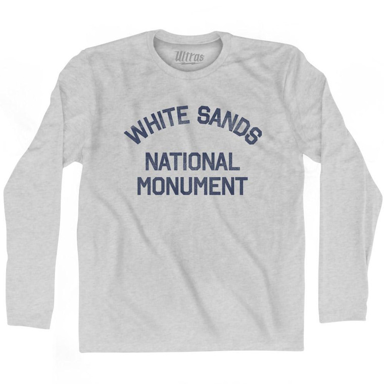 New Mexico White Sands National Monument Adult Cotton Long Sleeve Vintage T-Shirt - Grey Heather