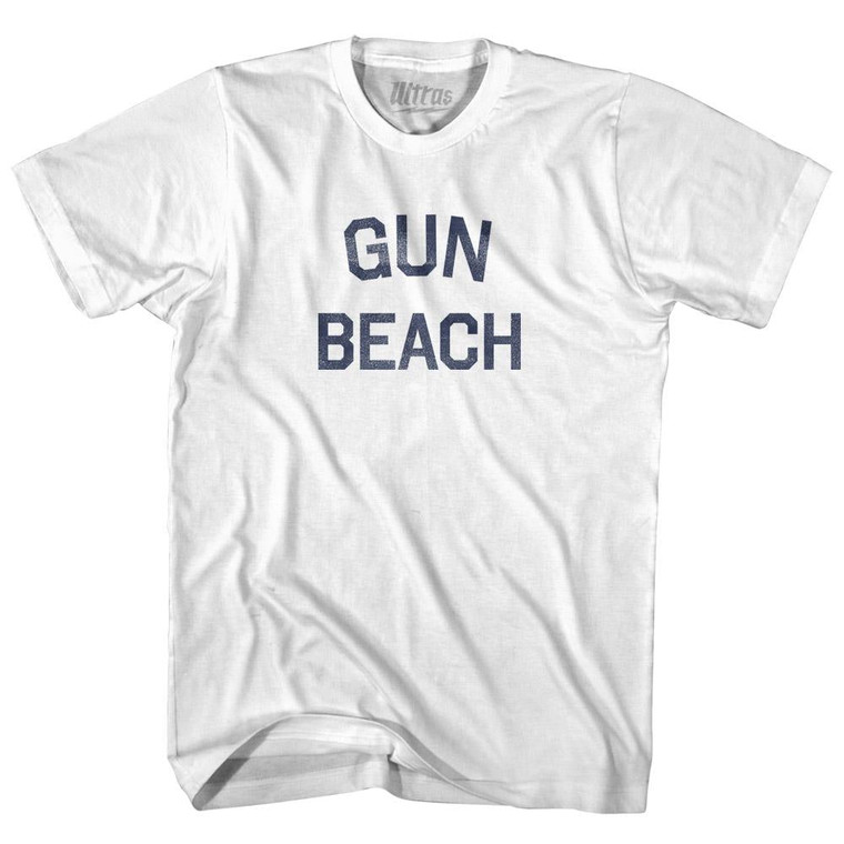 Guam Gun Beach Adult Cotton Vintage T-shirt - White