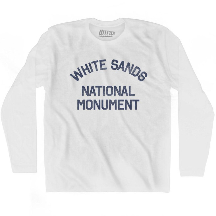 New Mexico White Sands National Monument Adult Cotton Long Sleeve Vintage T-shirt - White