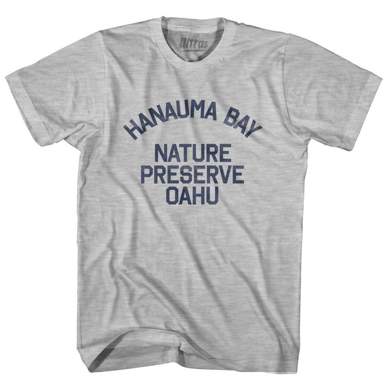 Hawaii Hanauma Bay Preserve Oahu Adult Cotton Vintage T-Shirt - Grey Heather