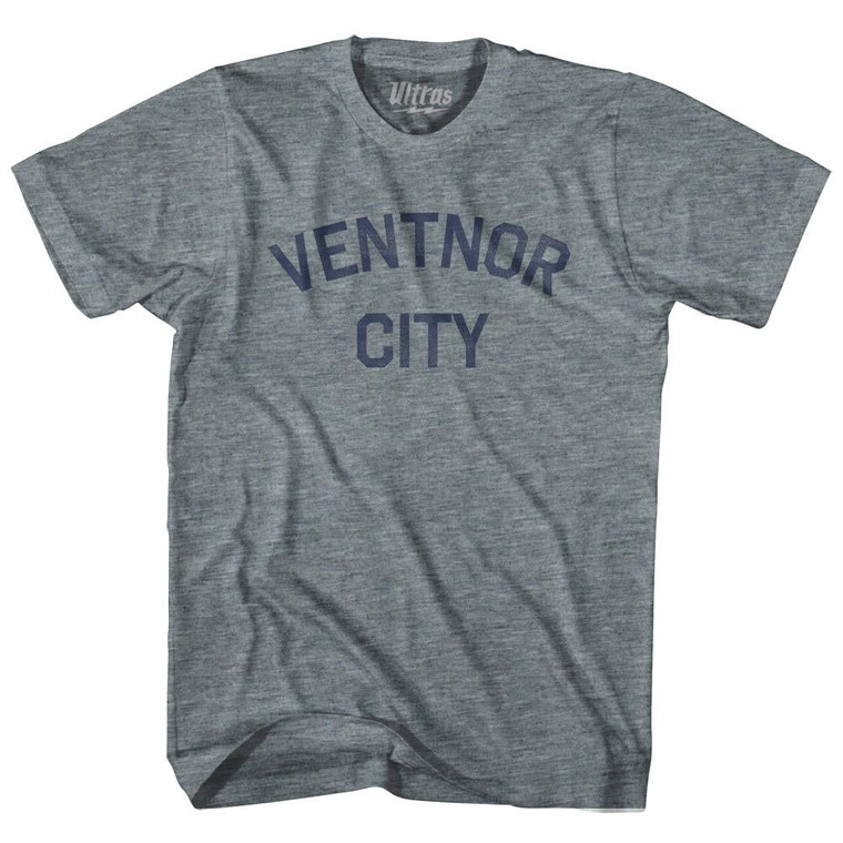 New Jersey Ventnor City Womens Tri-Blend Junior Cut Vintage T-shirt - Athletic Grey