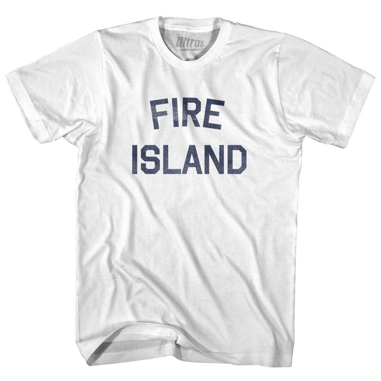New York Fire Island Womens Cotton Junior Cut Vintage T-shirt - White