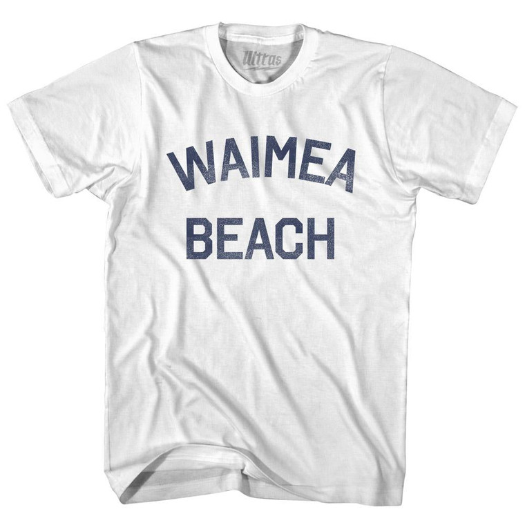 Hawaii Waimea Beach Adult Cotton Vintage T-shirt - White