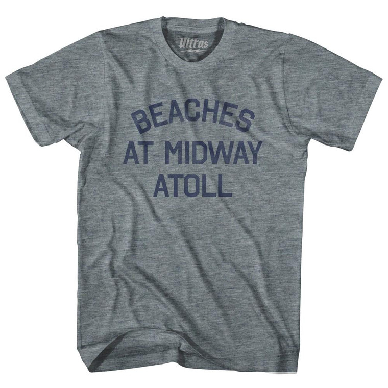 U.S. Minor Outlying Islands Beaches at Midway Atoll Adult Tri-Blend Vintage T-shirt - Athletic Grey