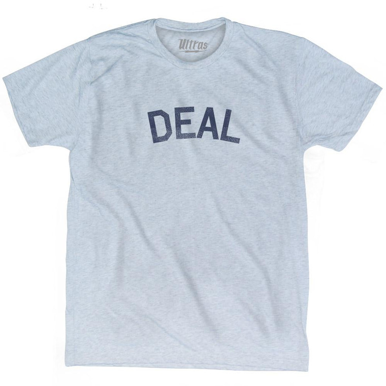New Jersey Deal Adult Tri-Blend Vintage T-Shirt - Athletic White