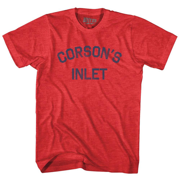 New Jersey Corson's Inlet Adult Tri-Blend Vintage T-Shirt - Heather Red