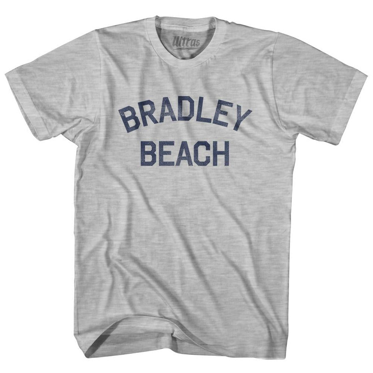 New Jersey Bradley Beach Womens Cotton Junior Cut Vintage T-Shirt - Grey Heather