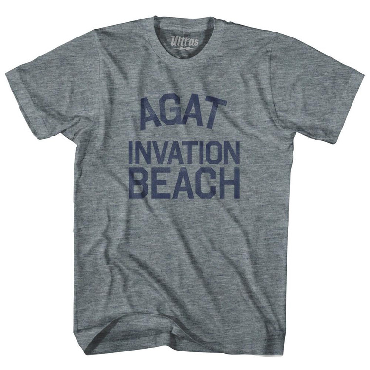 Guam Agat Invation Beach Adult Tri-Blend Vintage T-shirt - Athletic Grey