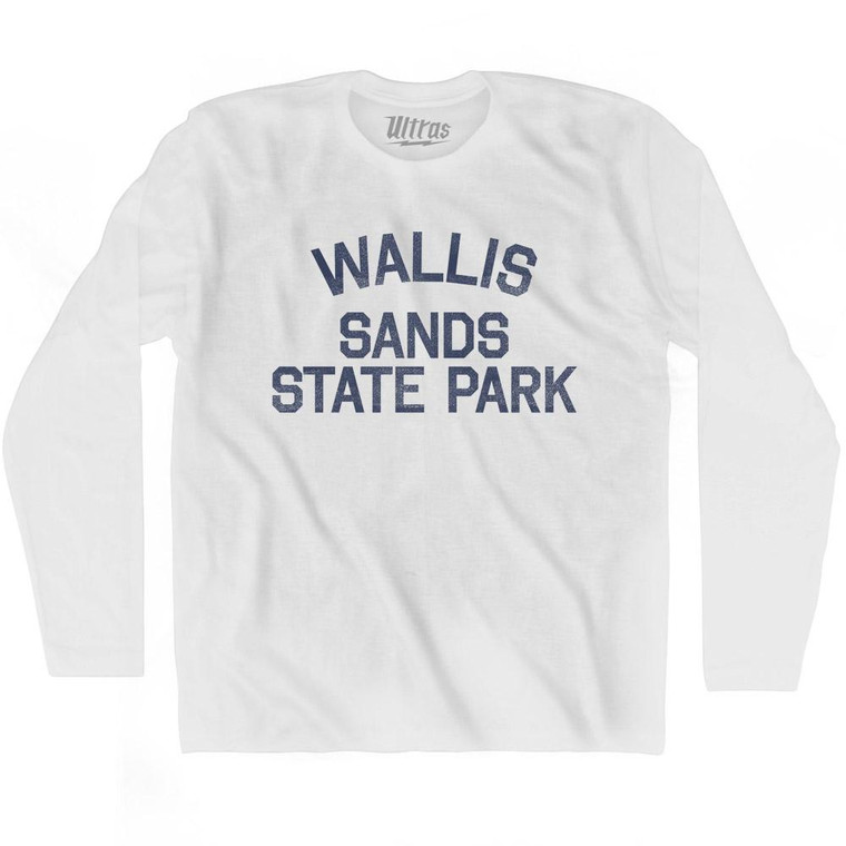 New Hampshire Wallis Sands State Beach Adult Cotton Long Sleeve Vintage T-shirt - White