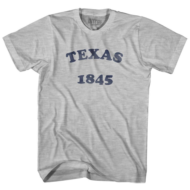 Texas State 1845 Womens Cotton Junior Cut Vintage T-Shirt - Grey Heather