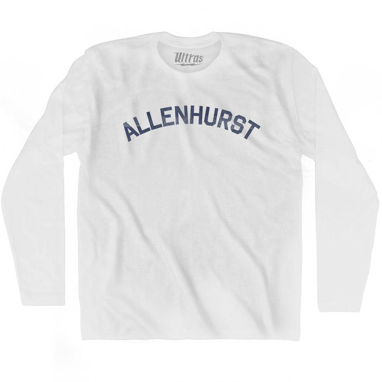 New Jersey Allenhurst Adult Cotton Long Sleeve Vintage T-shirt - White