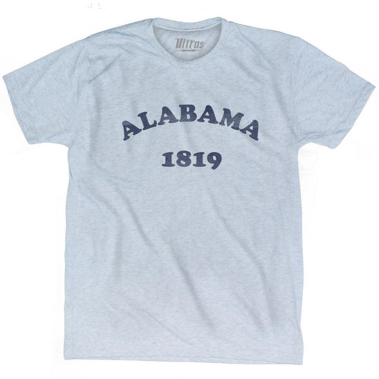 Alabama State 1819 Adult Tri-Blend Text T-Shirt - Athletic White