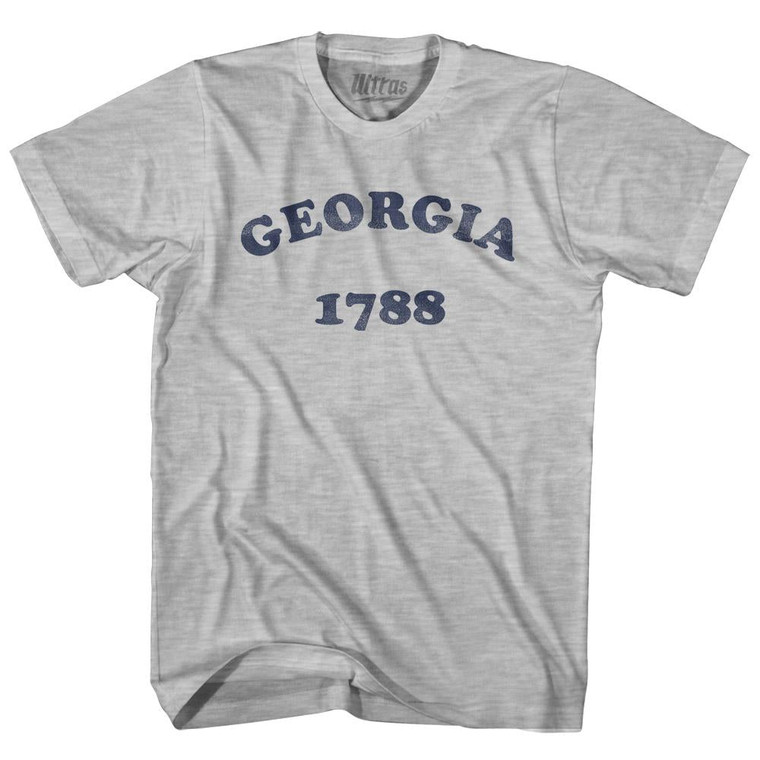 Georgia State 1788 Womens Cotton Junior Cut Vintage T-Shirt - Grey Heather
