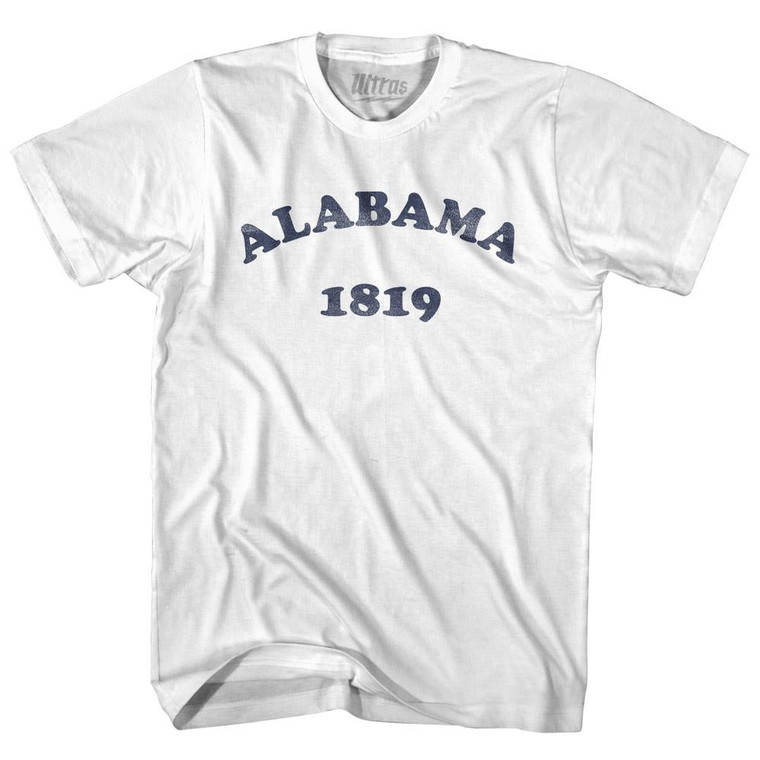 Alabama State 1819 Womens Cotton Junior Cut Text T-shirt - White