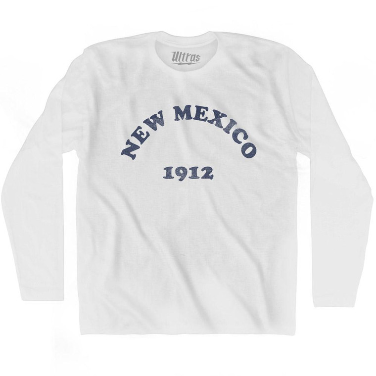 New Mexico State 1912 Adult Cotton Long Sleeve Vintage T-shirt - White