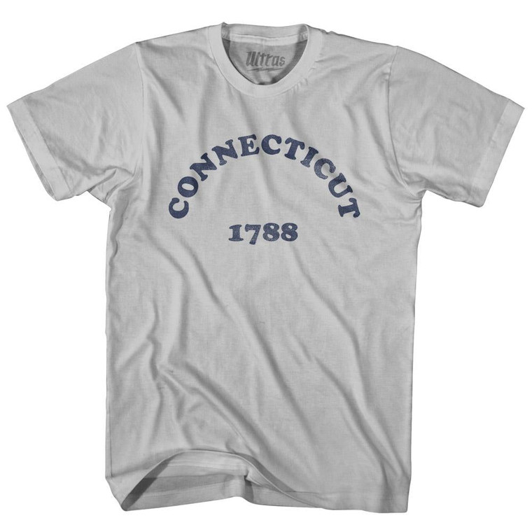Connecticut State 1788 Adult Cotton Vintage T-Shirt - Cool Grey