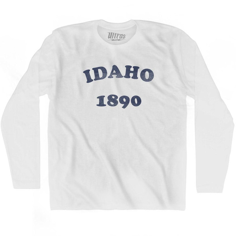 Idaho State 1890 Adult Cotton Long Sleeve Vintage T-shirt - White