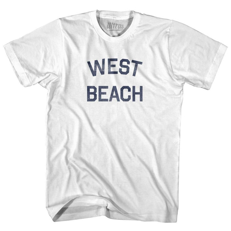 Massachusetts West Beach Womens Cotton Junior Cut Vintage T-shirt - White