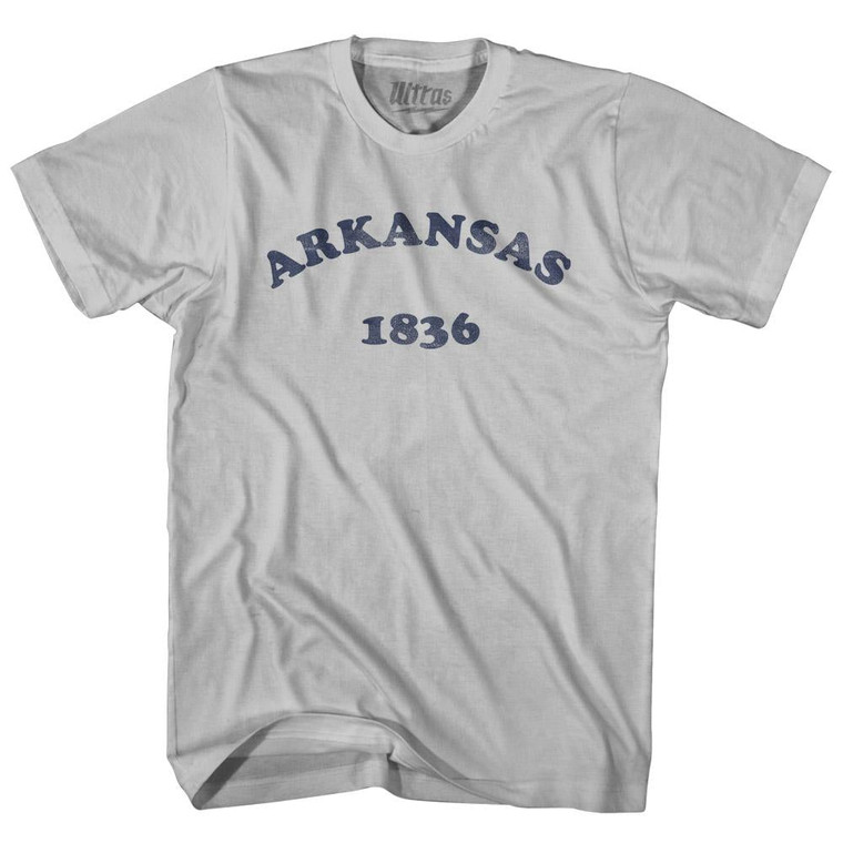 Arkansas State 1836 Adult Cotton Vintage T-Shirt - Cool Grey