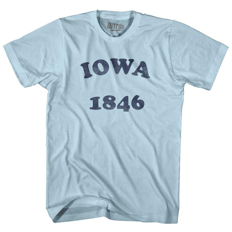 Iowa State 1846 Adult Cotton Vintage T-Shirt - Light Blue