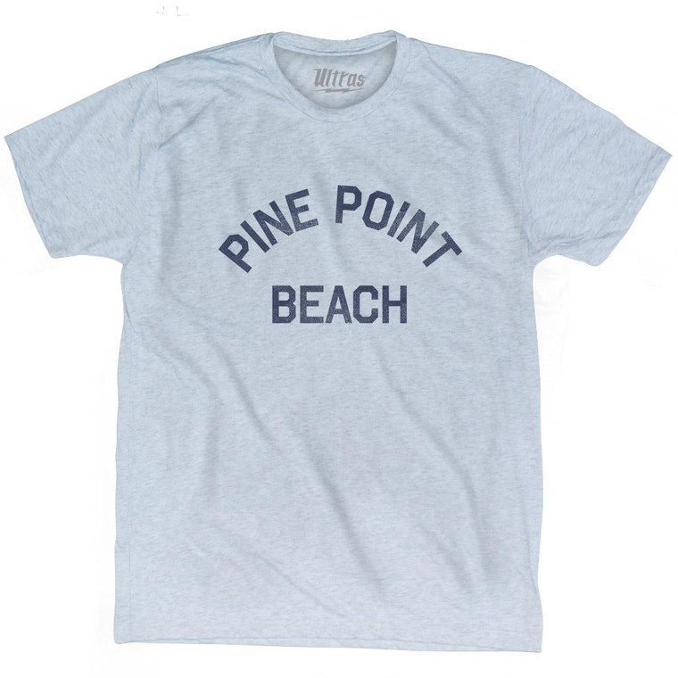 Maine Pine Point Beach Adult Tri-Blend Vintage T-Shirt - Athletic White