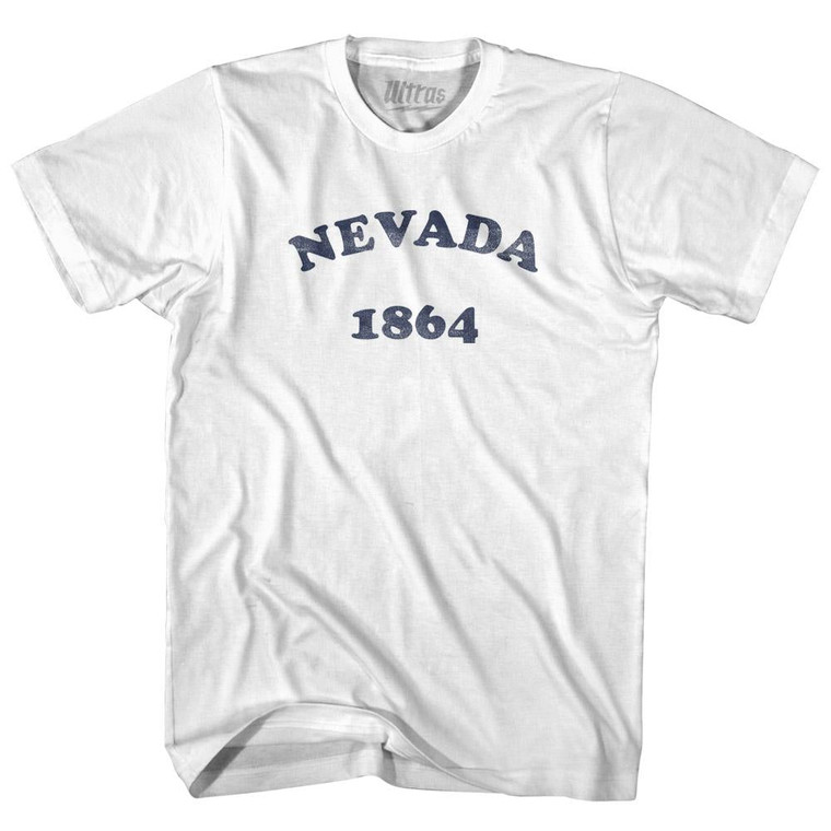 Nevada State 1864 Youth Cotton Vintage T-shirt - White