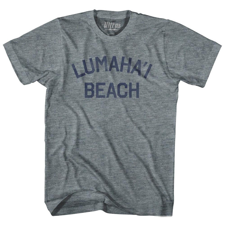 Hawaii Lumaha'i Beach Womens Tri-Blend Junior Cut Vintage T-shirt - Athletic Grey