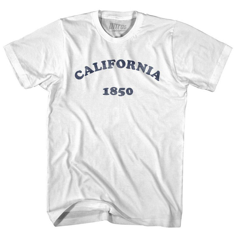 California State 1850 Adult Cotton Vintage T-shirt - White