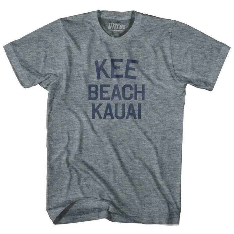 Hawaii Kee Beach Kauai Womens Tri-Blend Junior Cut Vintage T-shirt - Athletic Grey