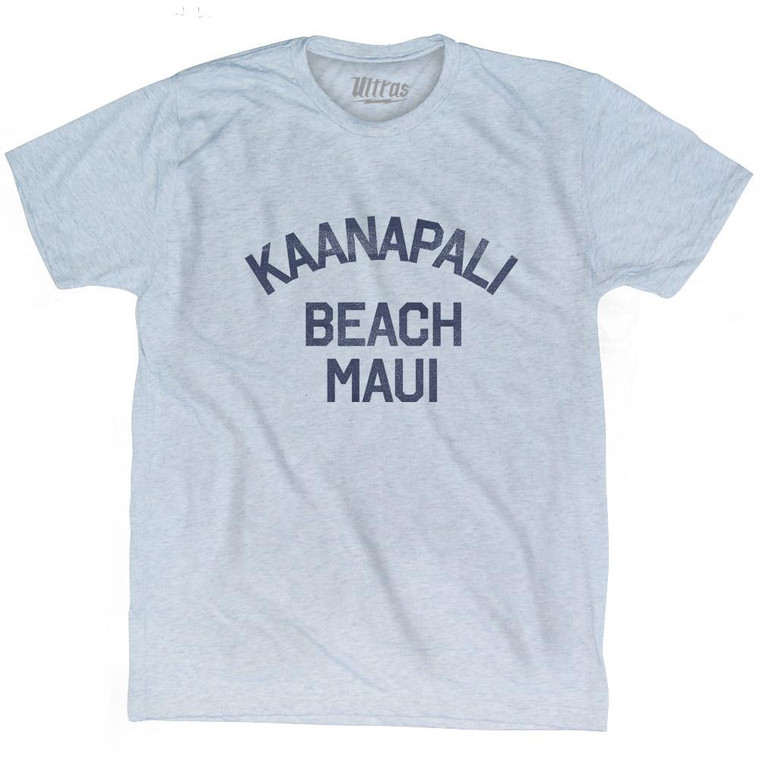 Hawaii Kaanapali Beach Maui Adult Tri-Blend Vintage T-Shirt - Athletic White