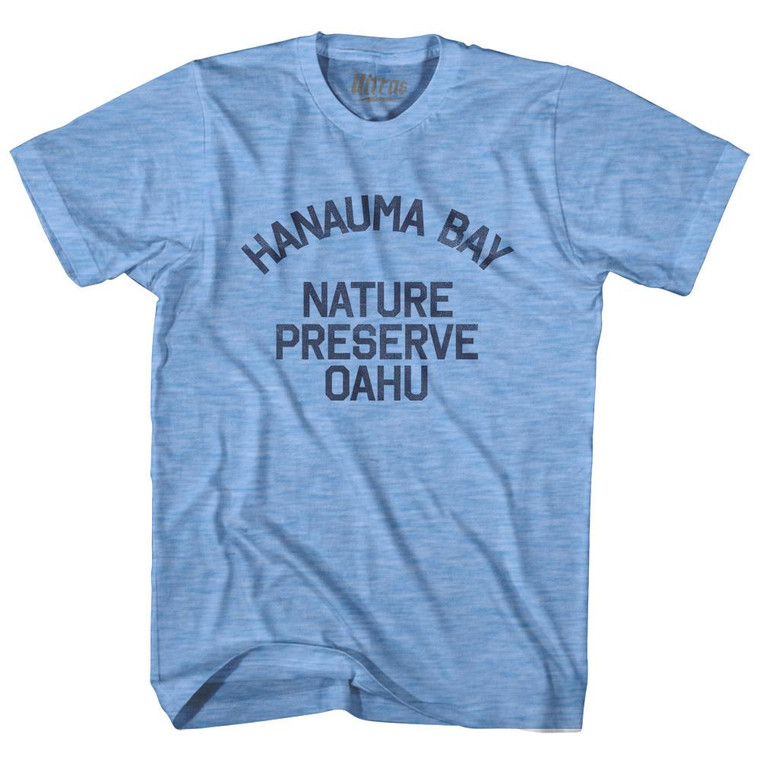 Hawaii Hanauma Bay Preserve Oahu Adult Tri-Blend Vintage T-Shirt - Athletic Blue