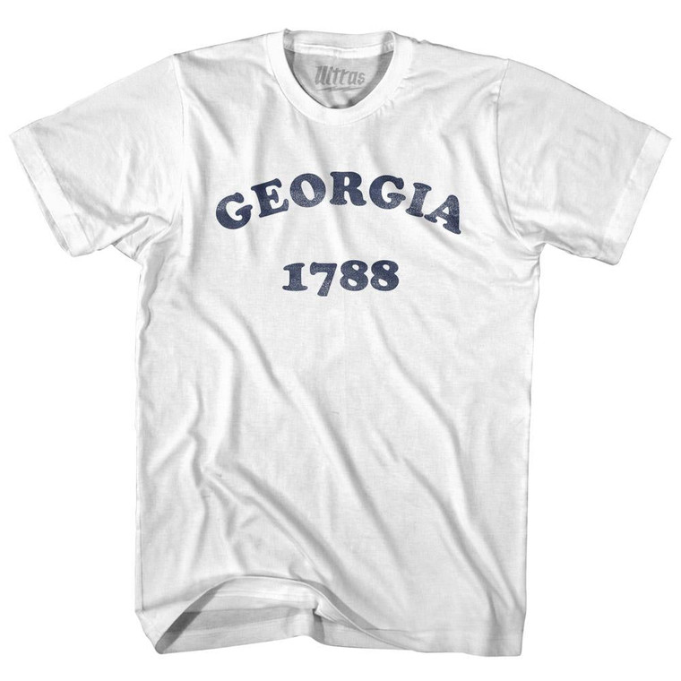 Georgia State 1788 Adult Cotton Vintage T-shirt - White