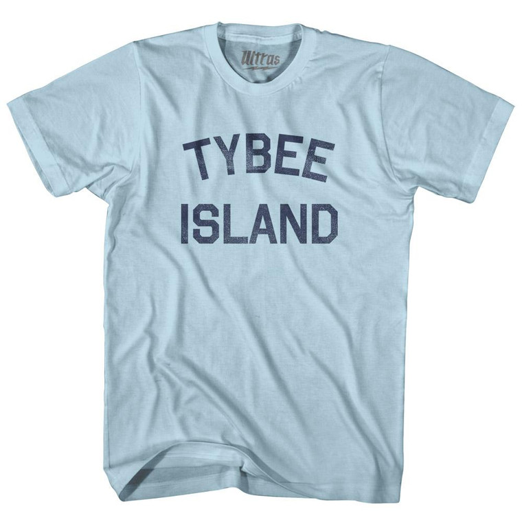 Georgia Tybee Island Adult Cotton Vintage T-Shirt - Light Blue