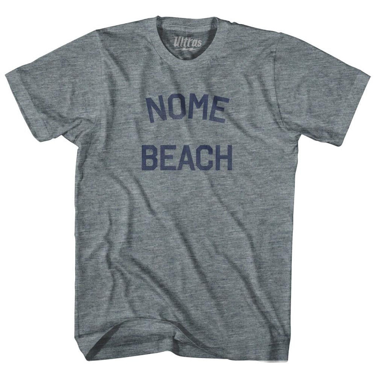 Alaska Nome Beach Adult Tri-Blend Text T-shirt - Athletic Grey